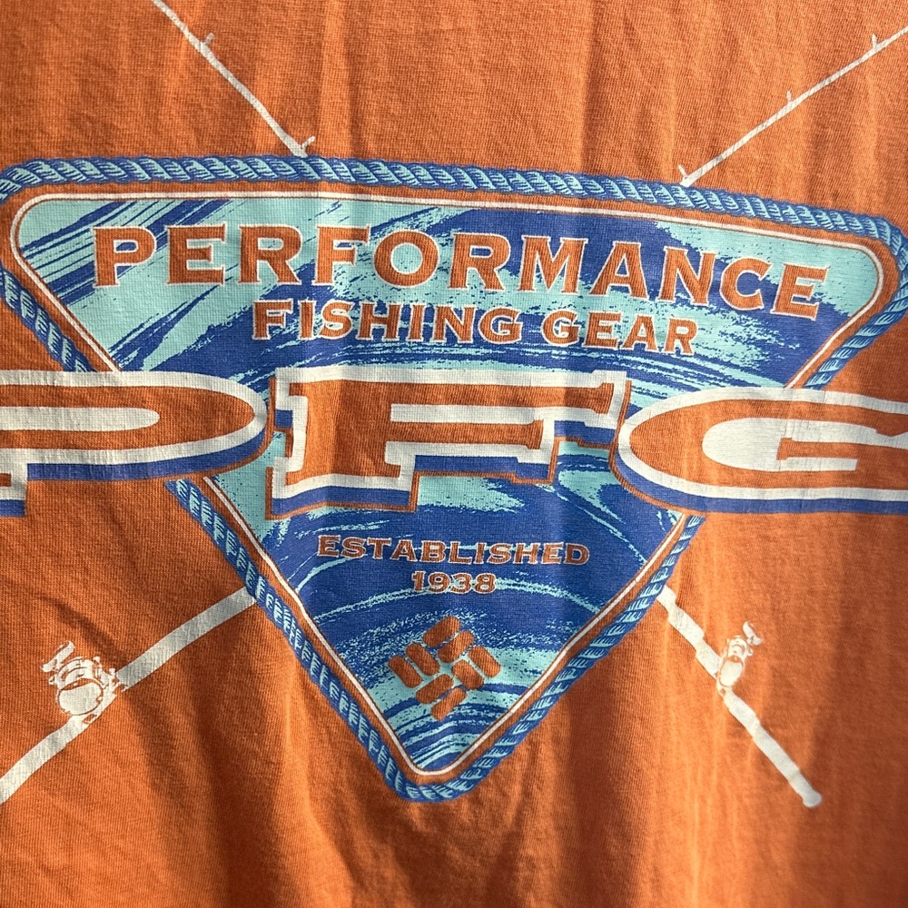 Columbia Vibrant Orange Tee with Blue Accent - Picture 7 of 7